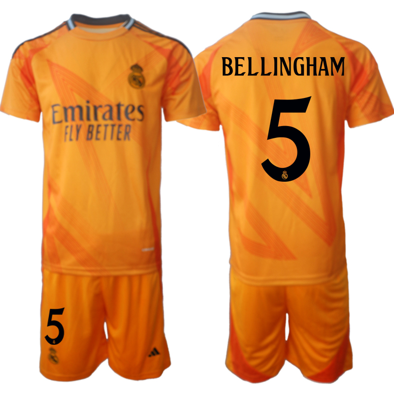 Men 2024-2025 Club Real Madrid away orange #5 Soccer Jersey->real madrid jersey->Soccer Club Jersey